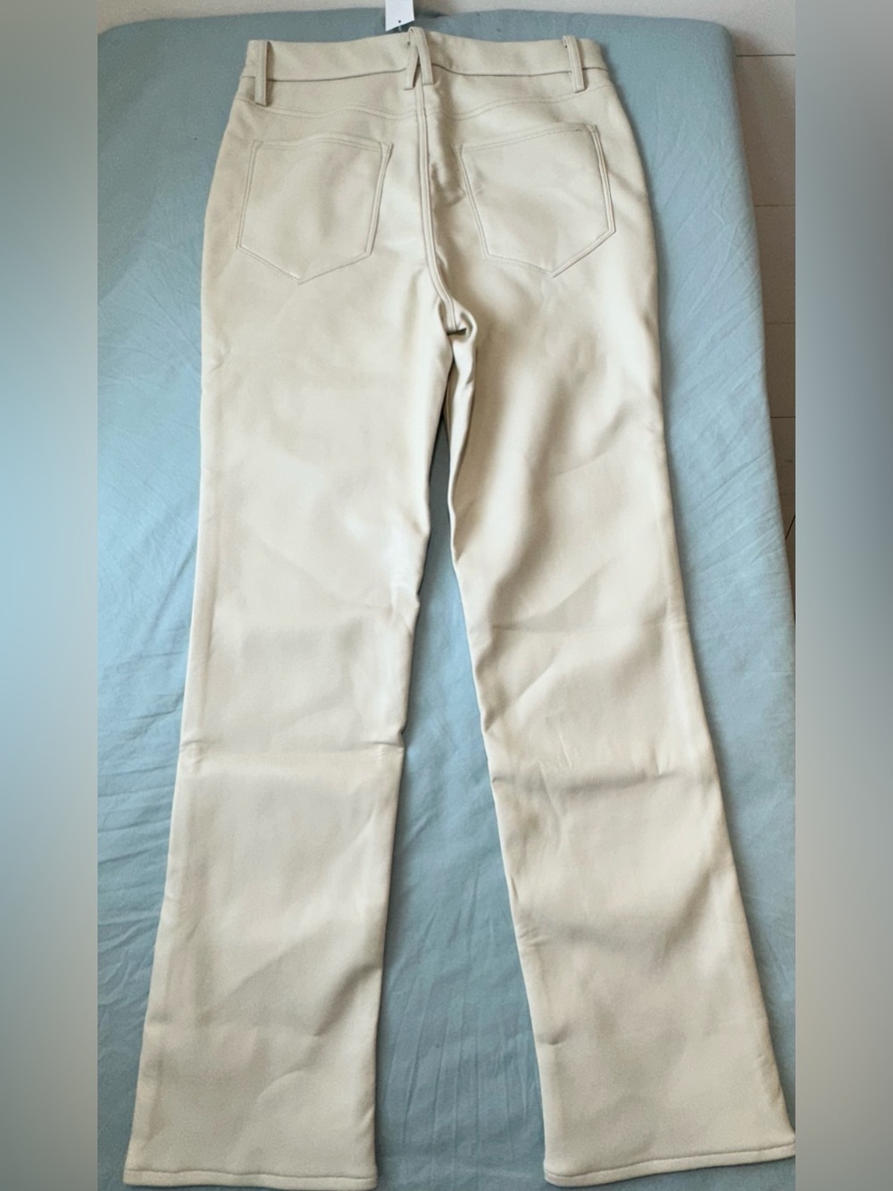 Good American Faux Leather Pants Bone NWT Size 12. 31" inseam - Picture 3 of 7